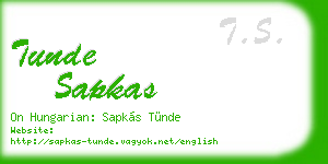 tunde sapkas business card