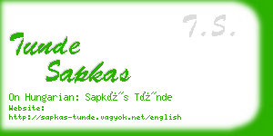 tunde sapkas business card